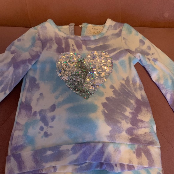 Girls purple/blue tie dye with glitter accents 2 piece jogger set Size 12 no - Picture 4 of 8